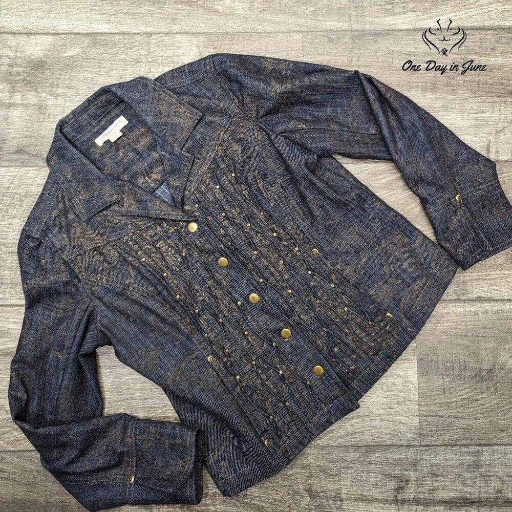 Coldwater Creek Petite Snap Front Denim Jacket Size P6